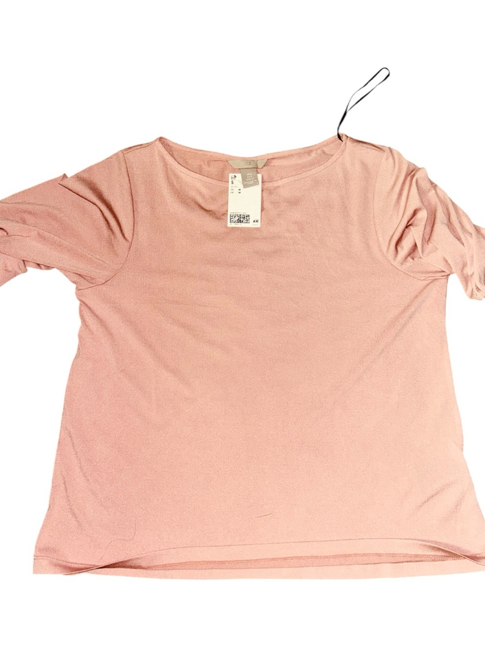 H&M Blush Pink Short Sleeve Scoop Neck Top NWT